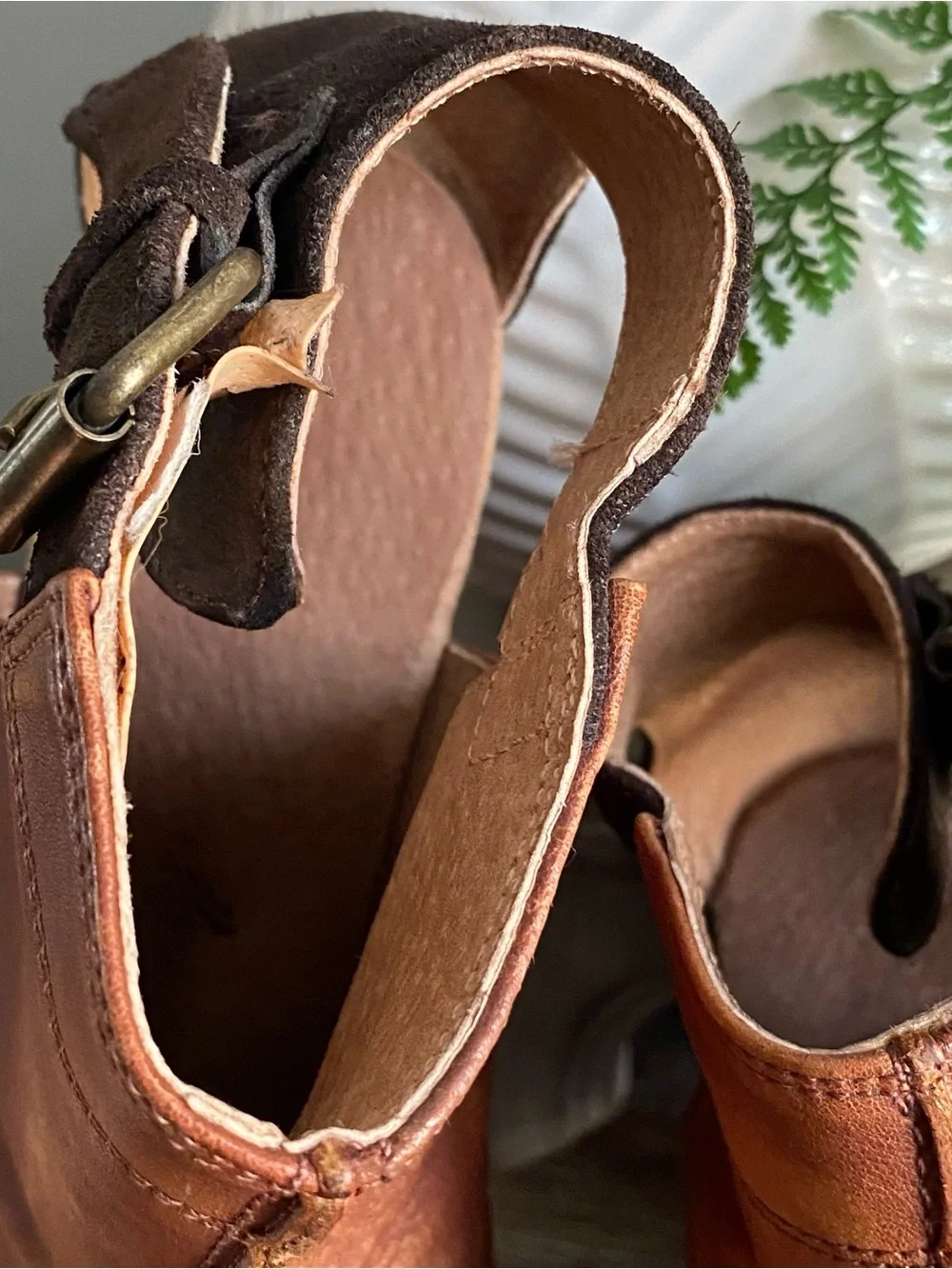 Free People Amber Orchard Clogs Leather Platform Ankle Boots Womens 38 Tan Brown